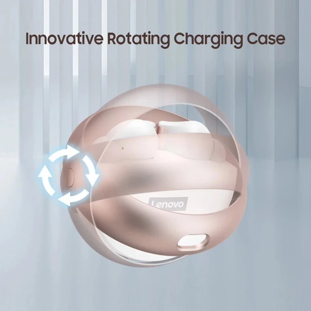 Original Lenovo LP60 TWS Wireless BT V5.0 Headphones Rotatable Metal Cavity Ring Headset Almost 0 Delay Gaming Earphones