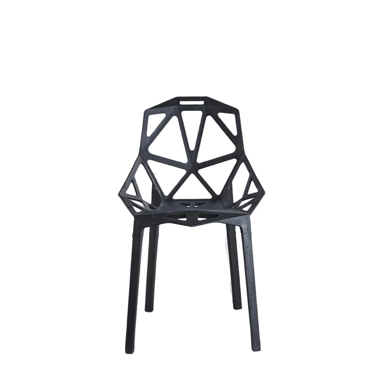 Nordic dining chair plastic back modern geometric chair casual coffee dessert meeting chair