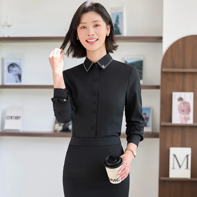 catering dress design Sky-blue Female Design Niche Light-Cooked Professional Hotel Catering  Waiter Overalls Autumn Shirts| Alibaba.com