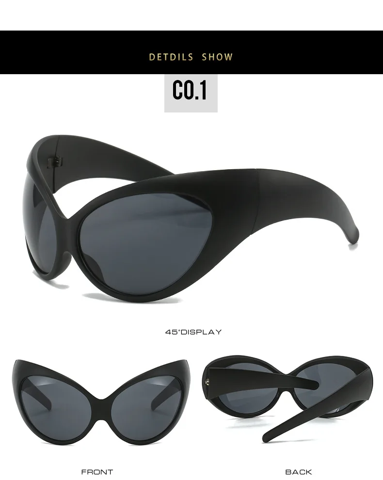 Y2k Sports Wrap Around Futuristic Sunglasses 2023 Women Men Oversized