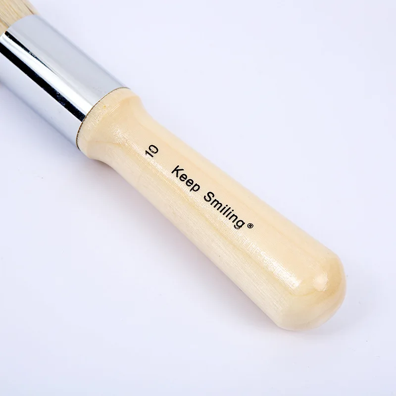 Xin Bowen Customize High Quality Keep Smiling Brand Single Natural Color Bristle Oil Painting Paint Brush