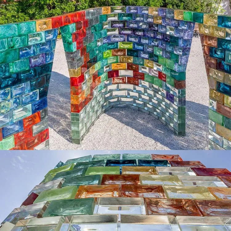 Soul Color ambra blocchi di vetro mattoni per colonna divisoria a