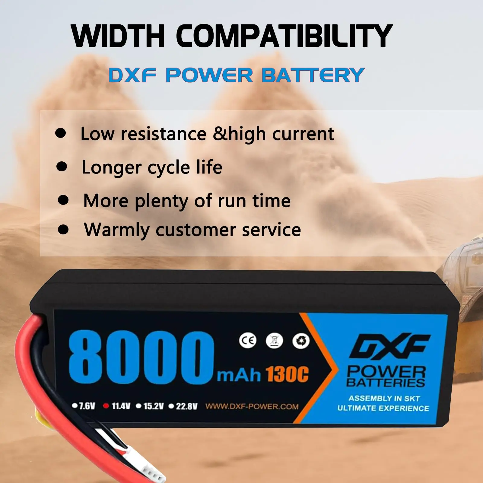 Pack de bateria lipo dxf 3s 8000mah 130c com conector xt90 para rc_voghion.com