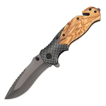 Portable Stainless Steel EDC Folding Knife Damascus Pattern High Hardness ABS Handle OEM Custom Outdoor Camping Survival Knives