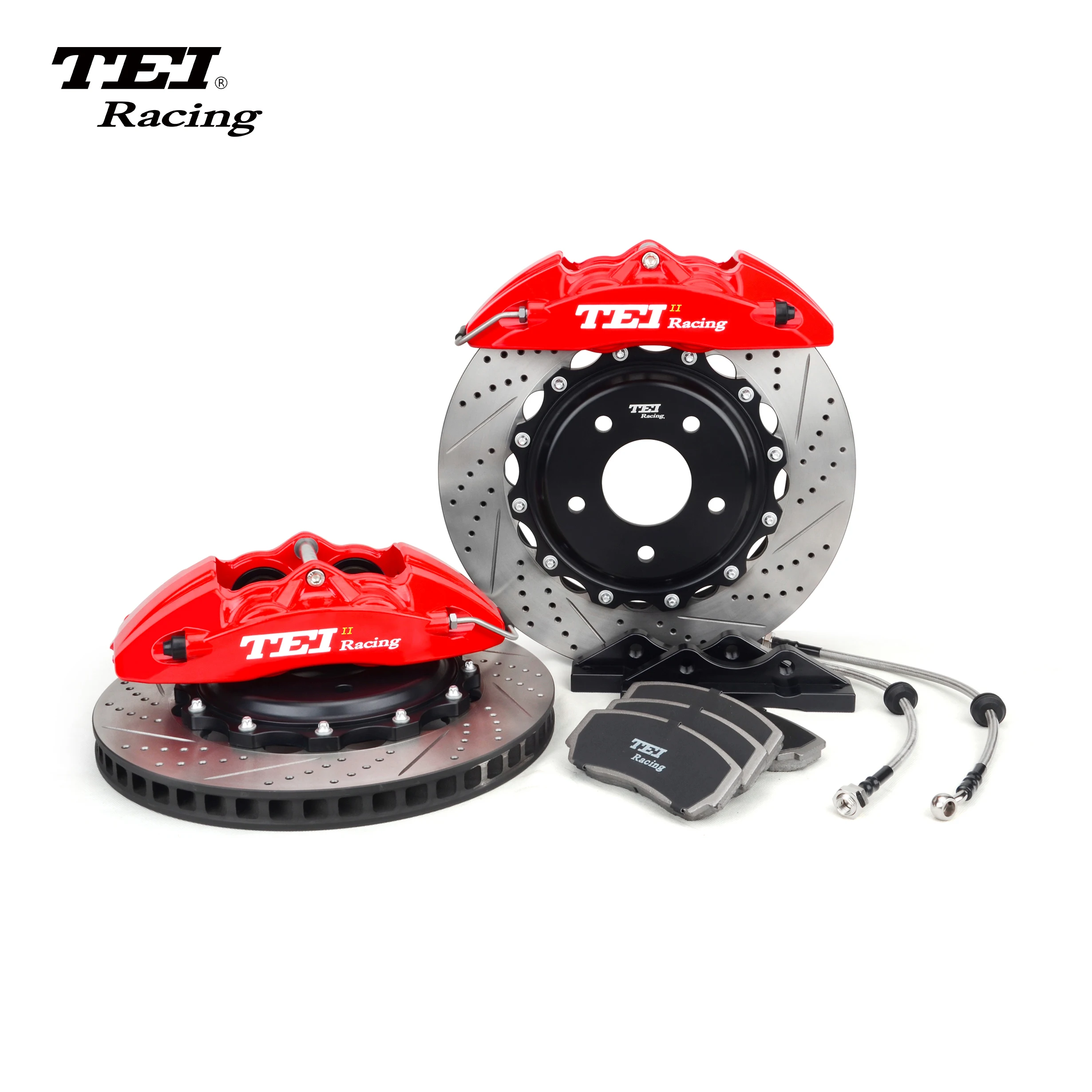 Front P40NS 4 Piston Caliper BBK Auto Brake System for 17 Inch Car Rim and Rear Upgrade Rotor Kit 17 Inch Car Rim Honda Civic