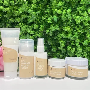 High Quality Hot Selling Deep Moisturizing Rice Skin Care Set Rice Hydrate & Glow Serum with Your logo