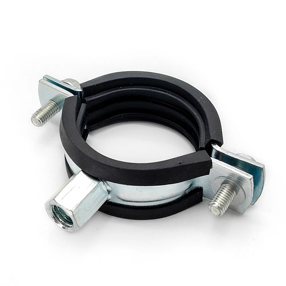 Heavy Duty Pipe Supporting Clamp Steel Material with Rubber Lined Two ...