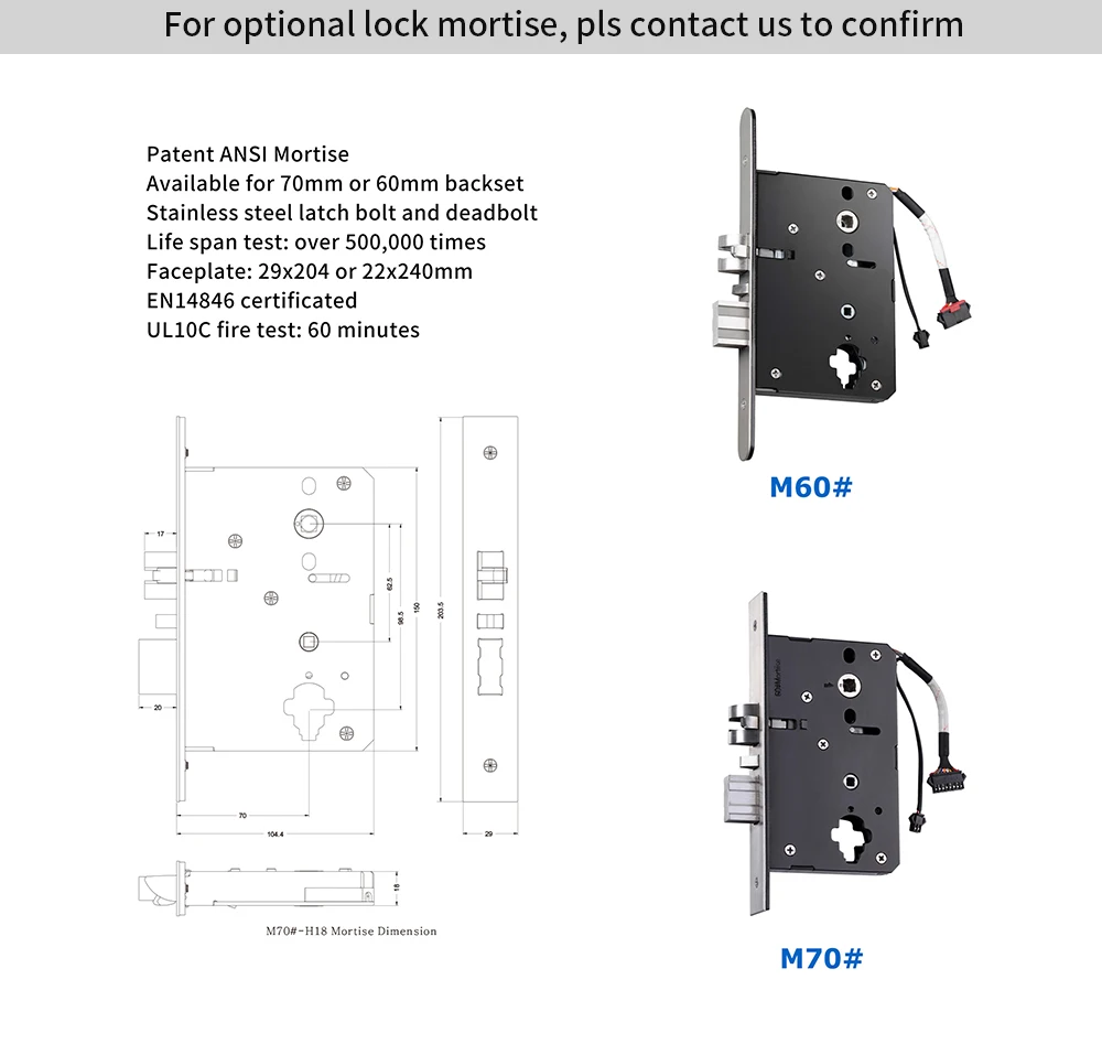 SUS304 Bàn phím điều khiển từ xa tùy chọn cerradura inteligente thép không gỉ ttlock xử lý thông minh khóa cửa vân tay