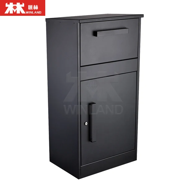 Modern Standing Outdoor Extra Large Metal Storage Mailbox Stylish Parcel Drop Box for Mail and Parcels