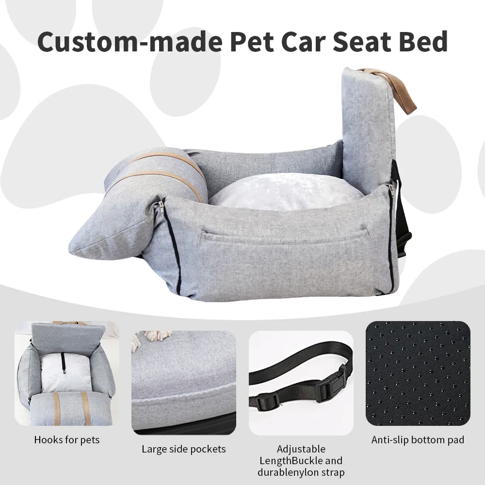 2024 New Arrivals safety travel dog car booster seat bed factory