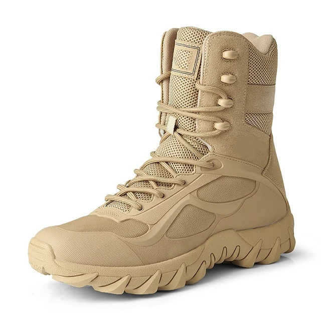 3015  Tactical Gear Hiking  Side Zipper wear resistant lightweight Sand Tactical Boot for men