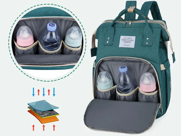 High Quality Grey Stylish Quilted Multifunction Mommy Bags,Wholesale