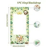 GREEN forest animal photo background cloth