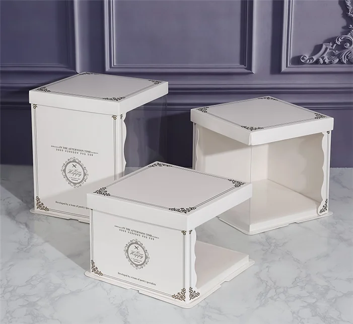 Wedding Custom Gold Cake Box Packaging Wholesale For Cakes Boxes With
