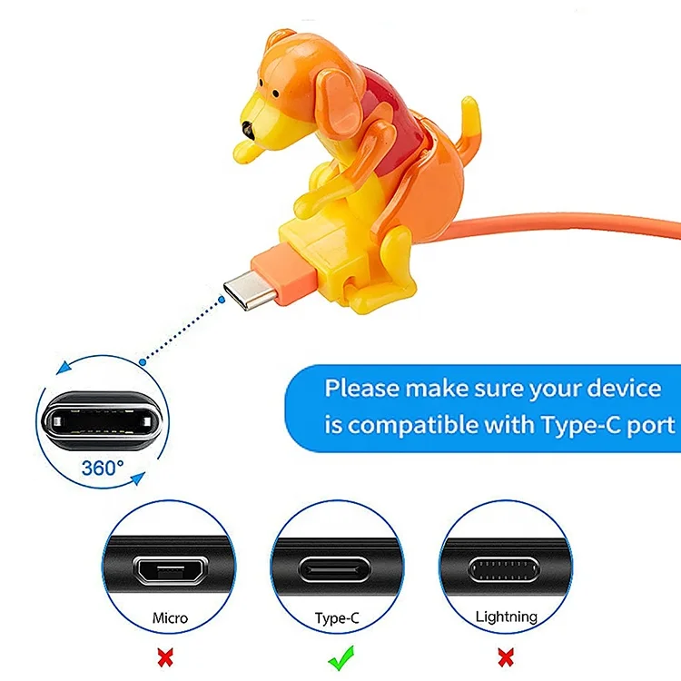 Puppy Humping Chargeing Funny Doggy Fast Charger Humping Usb Dog Type C Shape Charging Cable