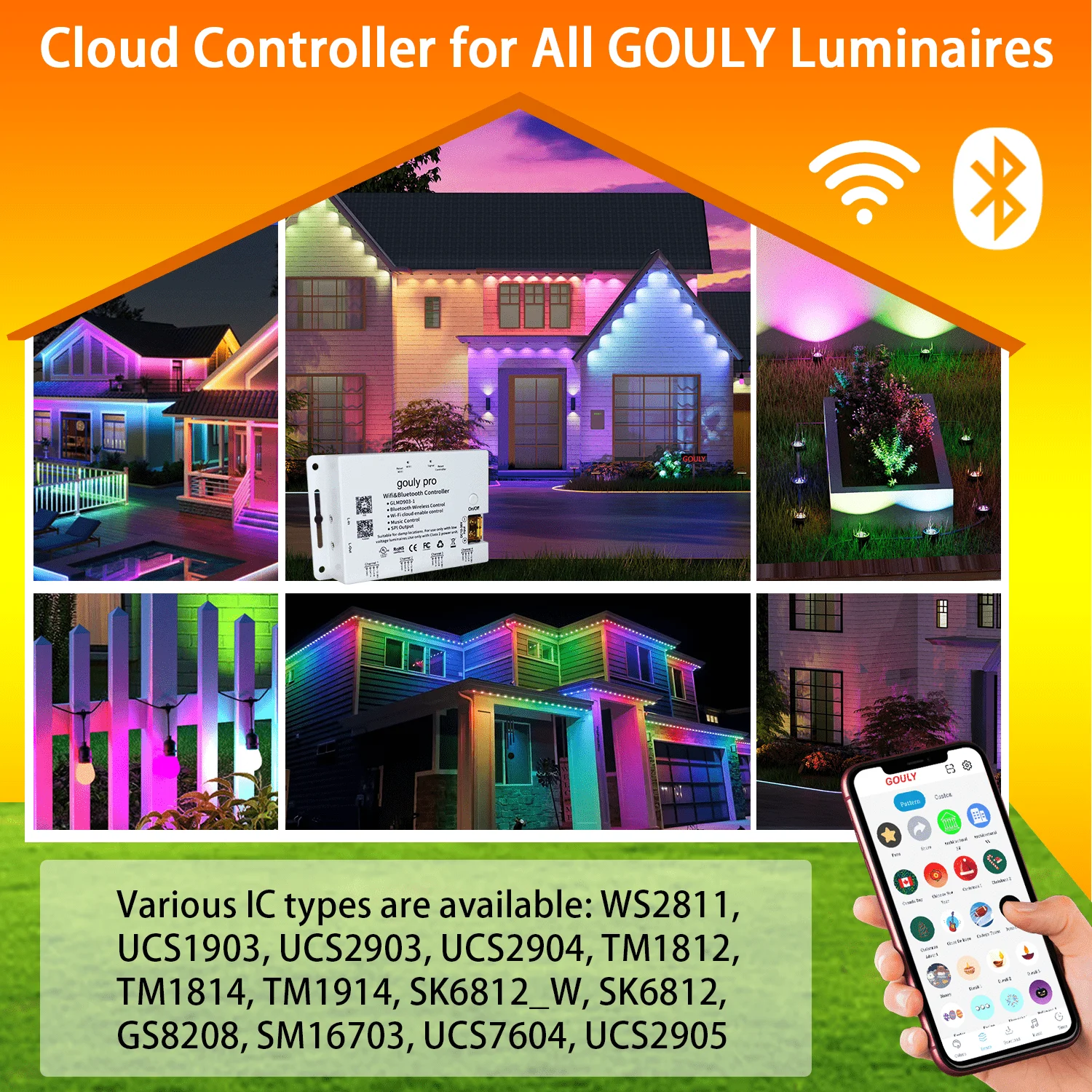 Addressable Pixel Controller Led Smart Wireless Wifi Voice Control Light Dimmer Music Sync 4 Output Pixel Controller