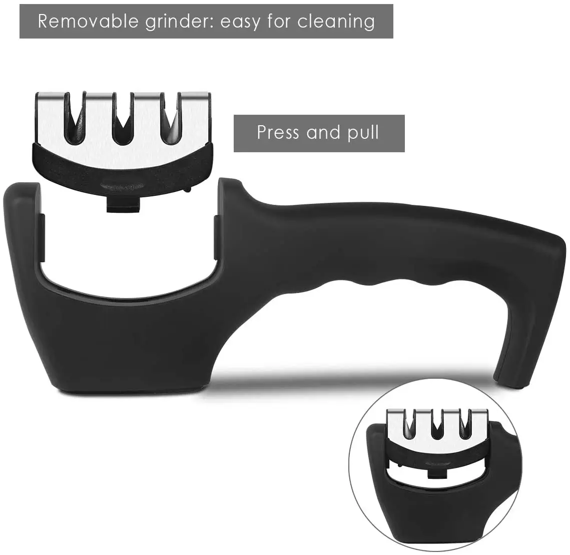 Ceasen 2022 профессиональная нержавеющая сталь 3-секционный Ручной Кухонный точилка для ножей ручные аксессуары домашнего использования