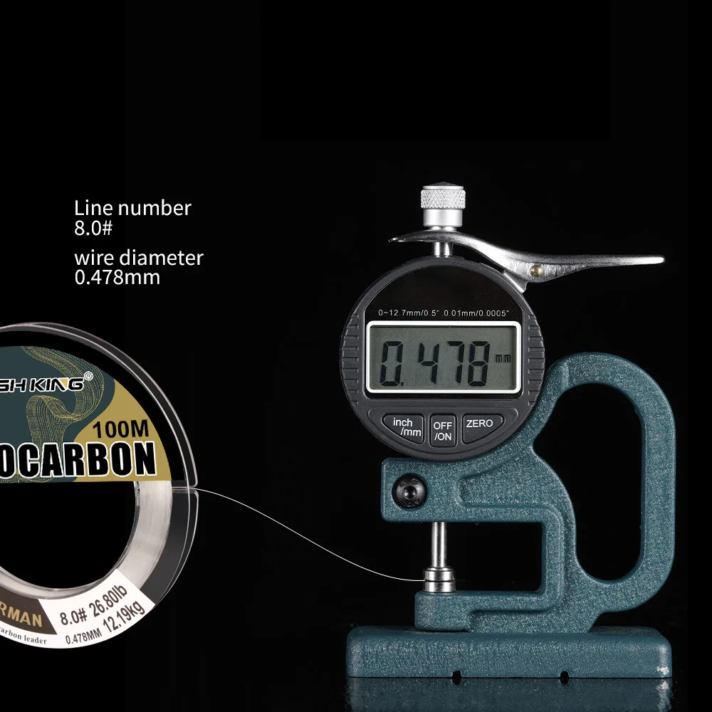 OEM 100% Pure Fluorocarbon Fishing Line 100M Carbon Fiber Fast Sinking Carp Fly Leader for Carp Fishing