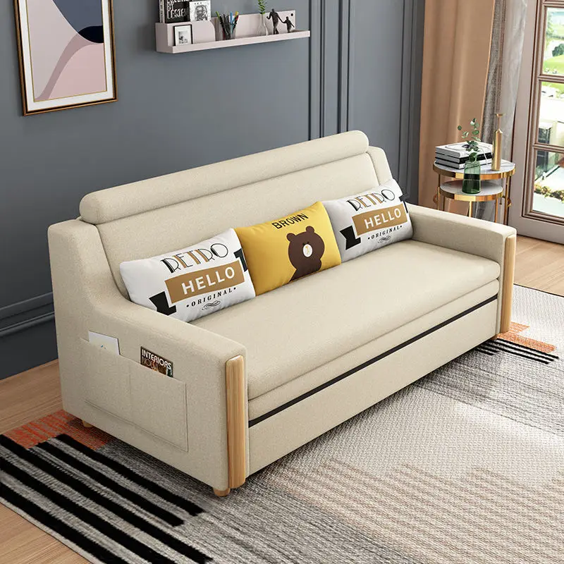 Sofa Bed Dual-purpose Multifunctional Foldable Double Small Apartment Living Room Push-pull Sitting and Lying Telescopic Chair
