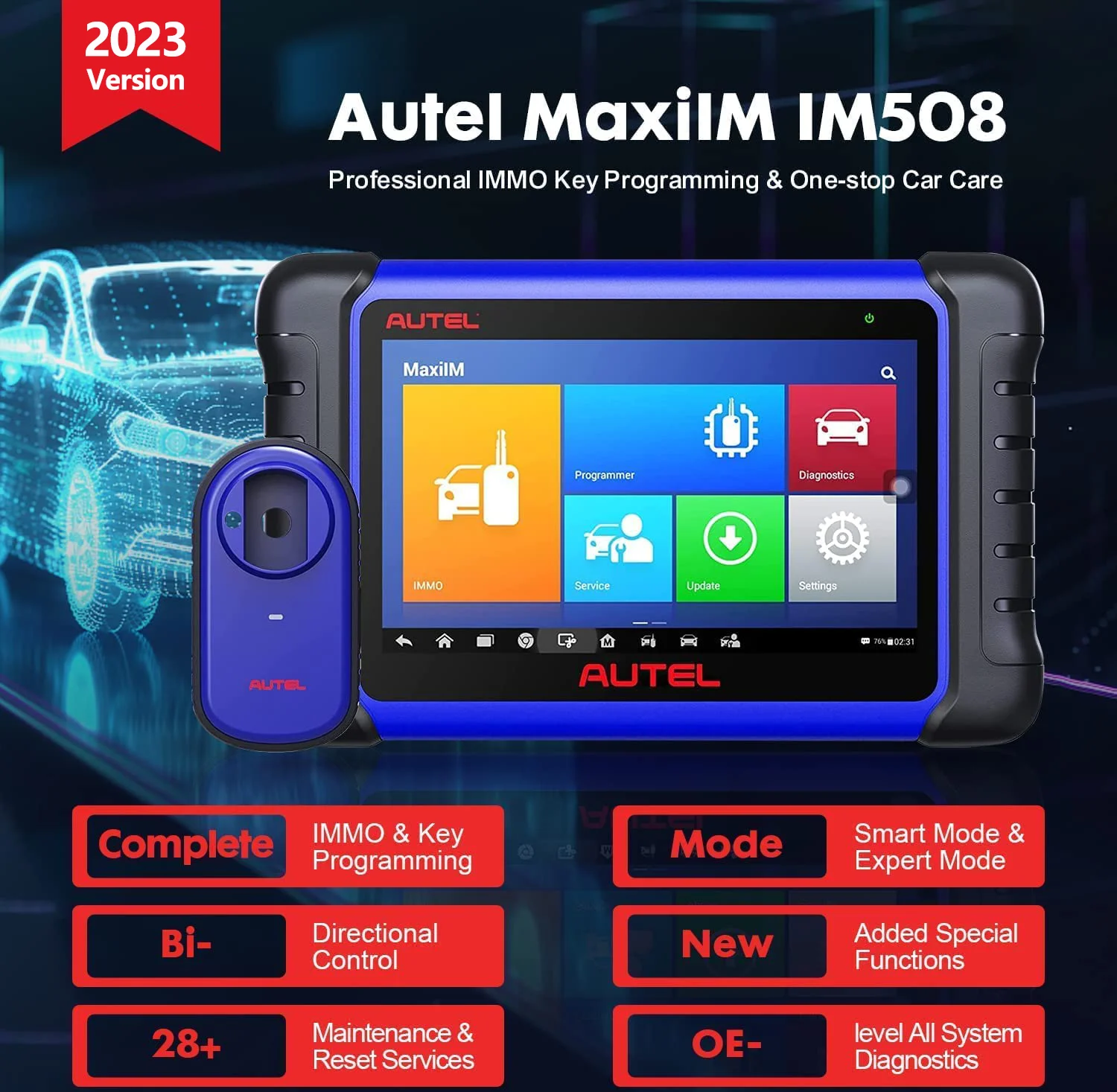 Autel Maxi Im508 MaxiIM Key Programmer for All Keys Lost IMMO ECU Coding Key Rprogramming for All Asian Car Auto Diagnostic Tool
