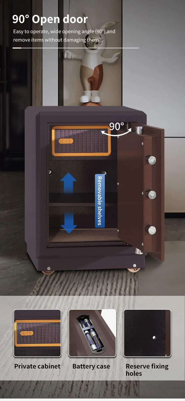 CEQSAFE American Popular Home Small Fireproof Safe Box Electronic Safe Locker details