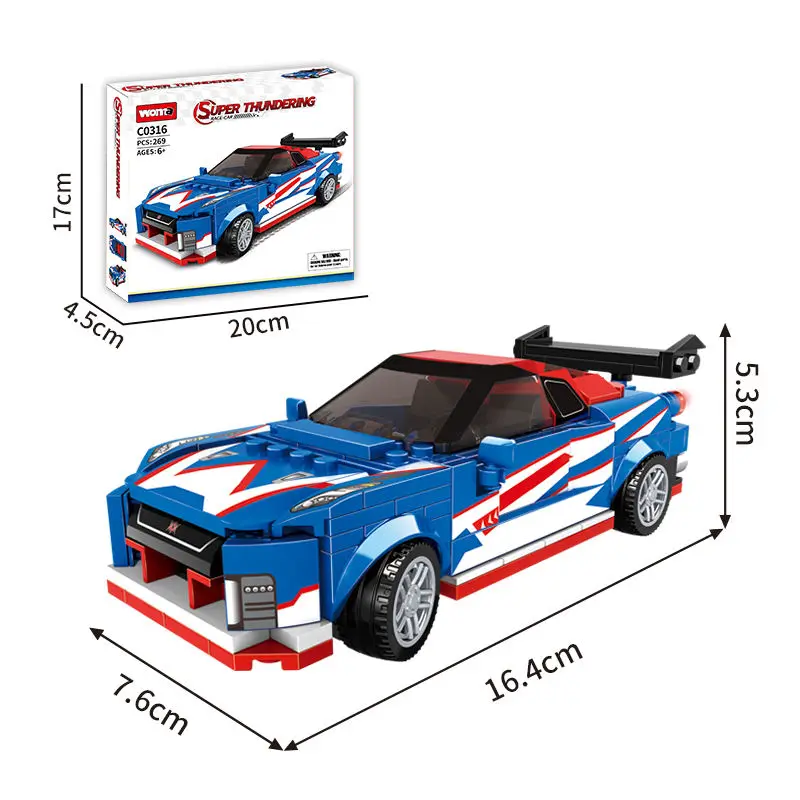 WOMA TOYS C0323 - Build Your Dream Cars with Plastic Blocks