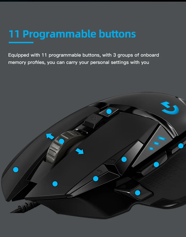 Original Logitech G502 Hero 16000dpi Wired Gaming Mouse G502 G502x Wireless Logitech Mouse Buy 2353