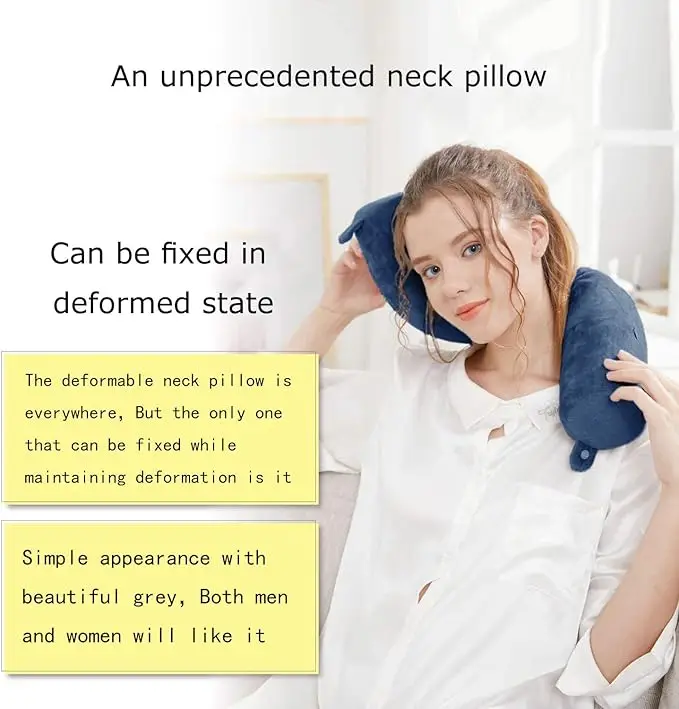 Bendable Memory Foam U-Shaped Travel Pillow Long Cylindrical Design for Noon Naps and Cervical Support