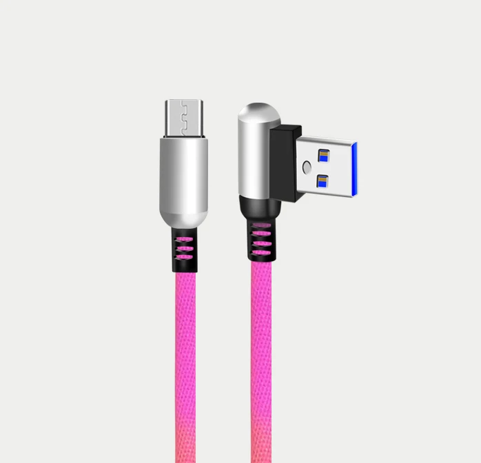 Colorful Rainbow Braided USB C Charging Cable for Huawei Samsung Charger Alloy Bullet Micro USB Cable