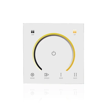 Glass Wall Touch Switch 86 PanelTunable Led Strip Dimmer Dc12-24V Dual Color  Cct Led Controller Color Temperature Dimmer