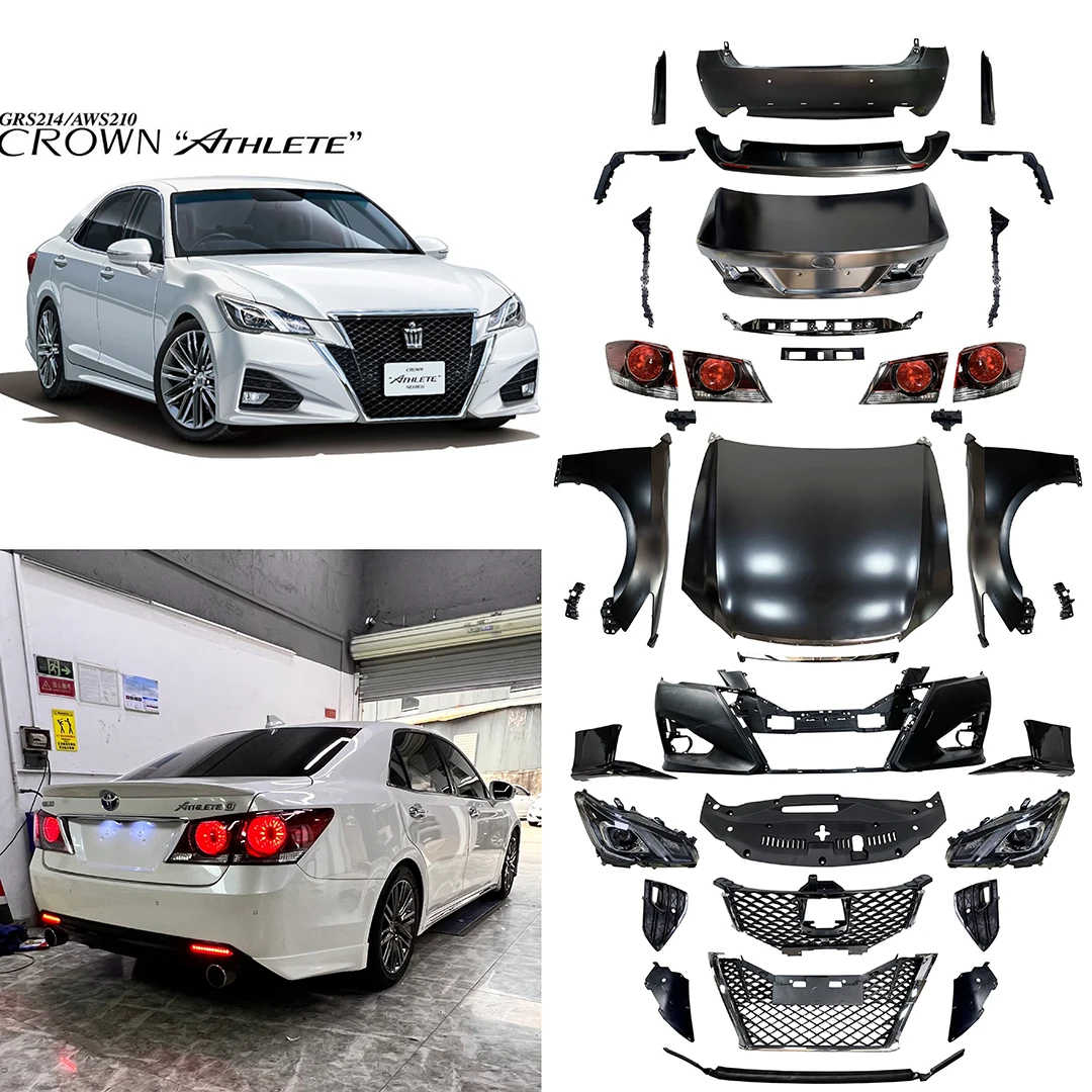 High Quality Custom OEM Upgrade Front Rear Bumper Body Kit for Toyota Crown Athlete 2013-2014 2015-2018
