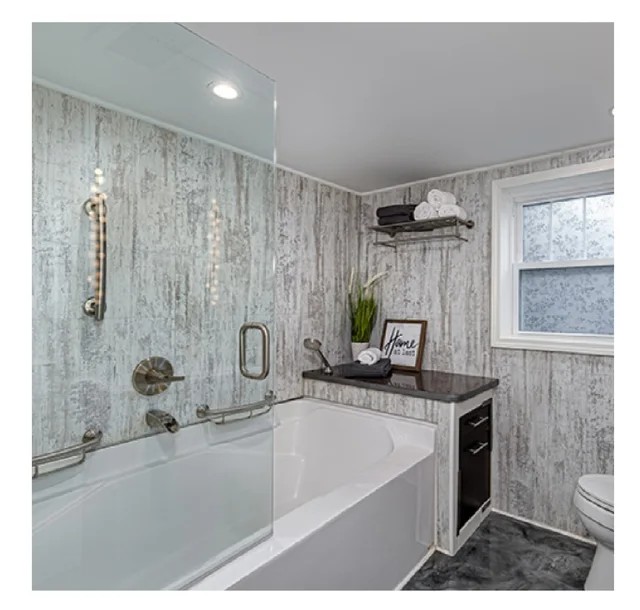 Alternative Shower Panel PVC Marble Embossed Effect 3mm Sheet UV Coated Waterproof Bathroom Wall Protecting Panel