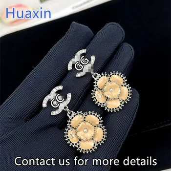 Luxury Design Jewellery CC Style Charms Accessories Women Jewelry Pearl Earrings With Gift Box Camellia Earrings