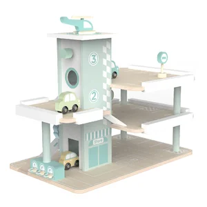 Montessori  Educational Toys Modern Wooden Toys Parking Set for Unisex Kids 36M+ Educational Toy