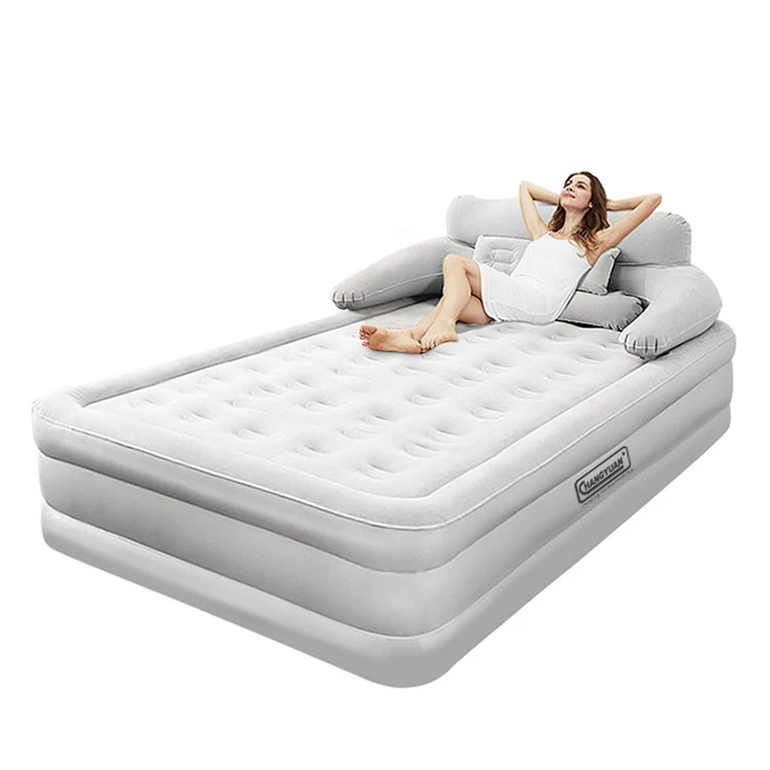 Customize Double High Bed Back Inflatable Mattress With Built in Electric Pump Self Inflatable Air Mattresses
