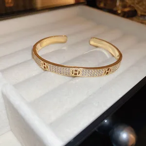 Fashion Luxury Gold Bangles Stainless Steel Plated 18K Gold Plated Love Screwdriver Caritered Zircon Bracelet Joias De Luxo