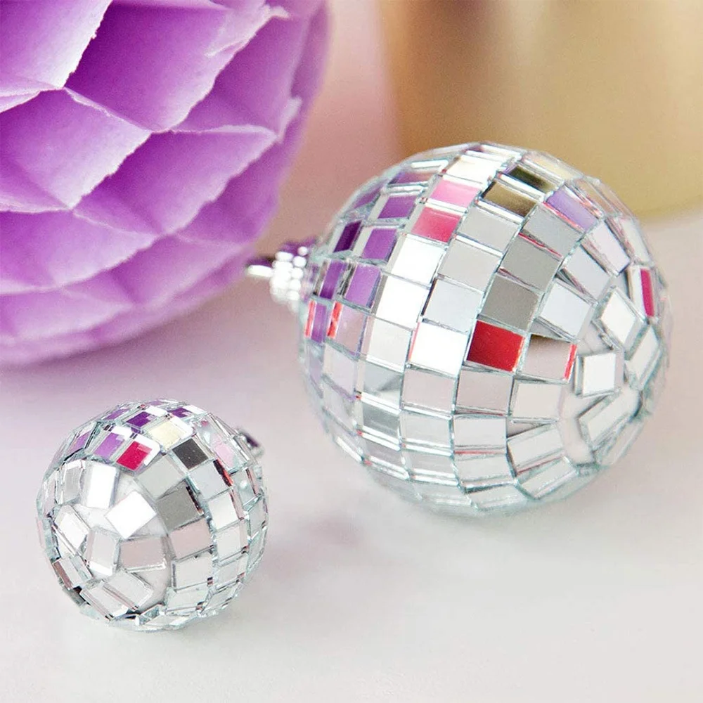 Christmas sparkle disco ball hanging ornaments mirror ball bar glass ball