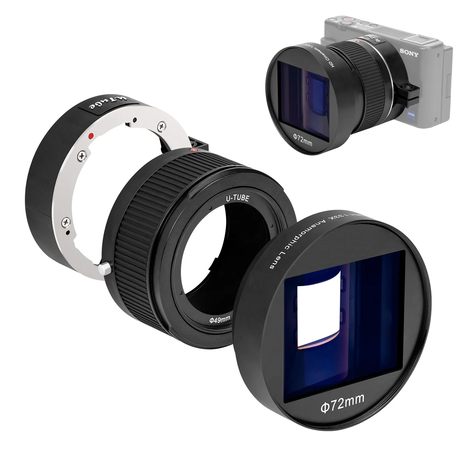 External Camera Anamorphic Lens for Canon Power Shoot G7X Mark III