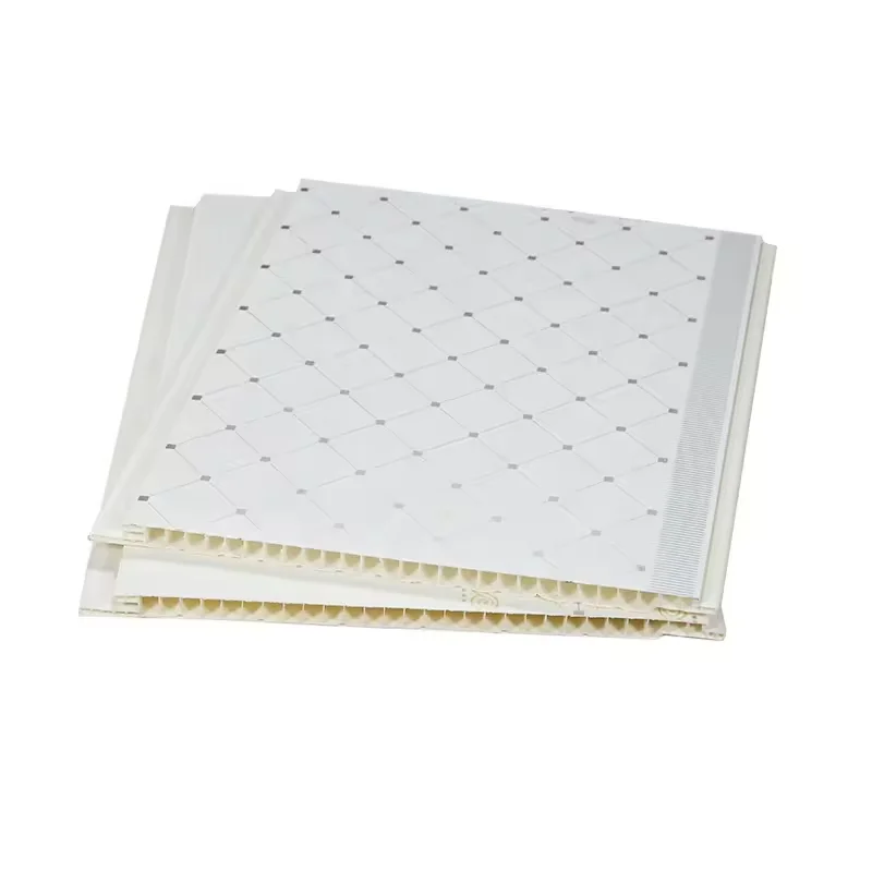 PVC internal fireproof composite wall cladding wooden color PVC ceiling Oil Printing Wood Grain Design Wall Panel