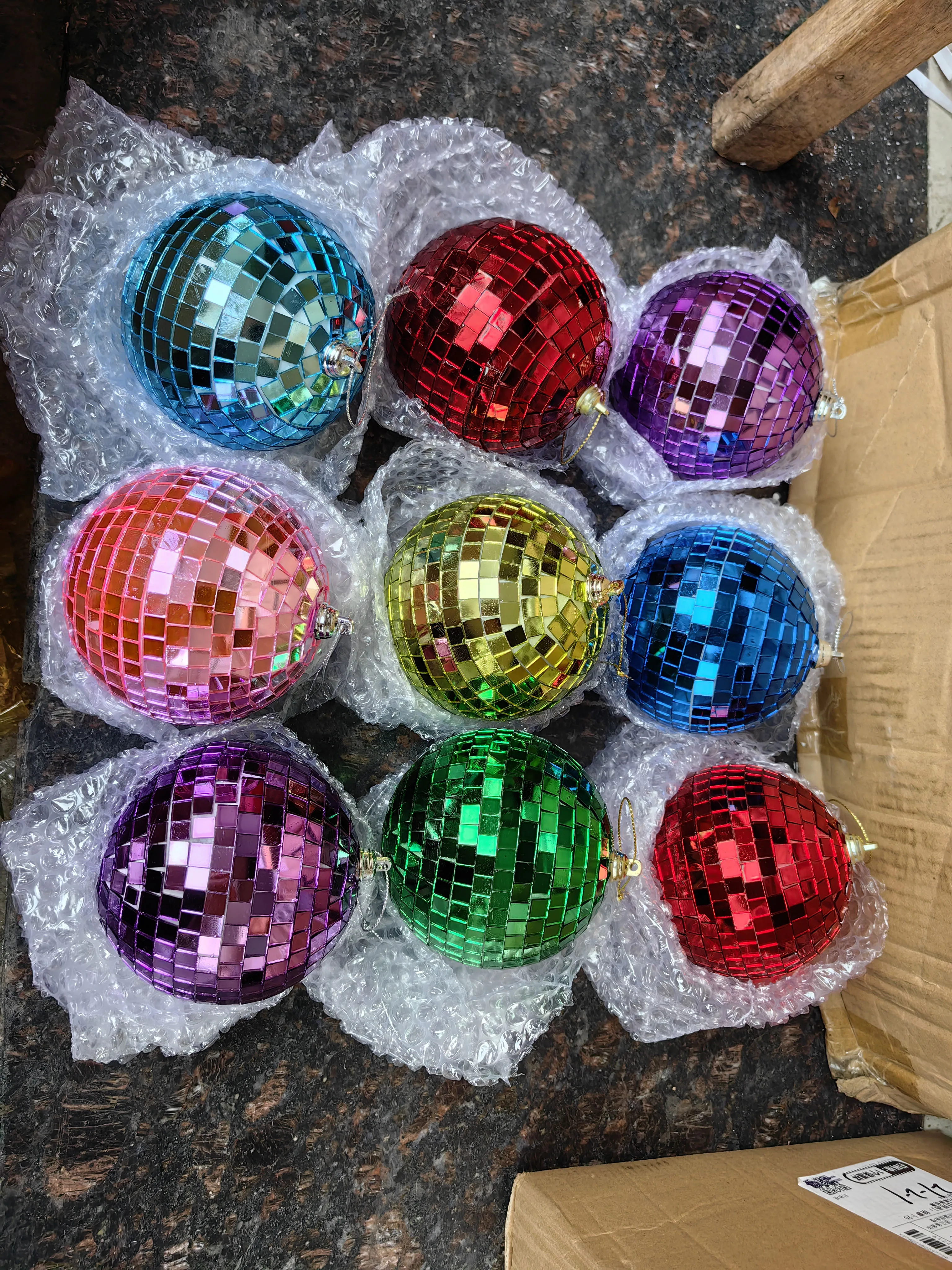 New Year Easter Mini Disco Ball Christmas Tree Hanging Mirror Glass