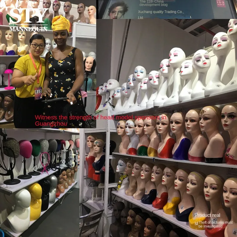 Double Shoulder Model Head Wig Mannequin Head Double Shoulder Half Body ...