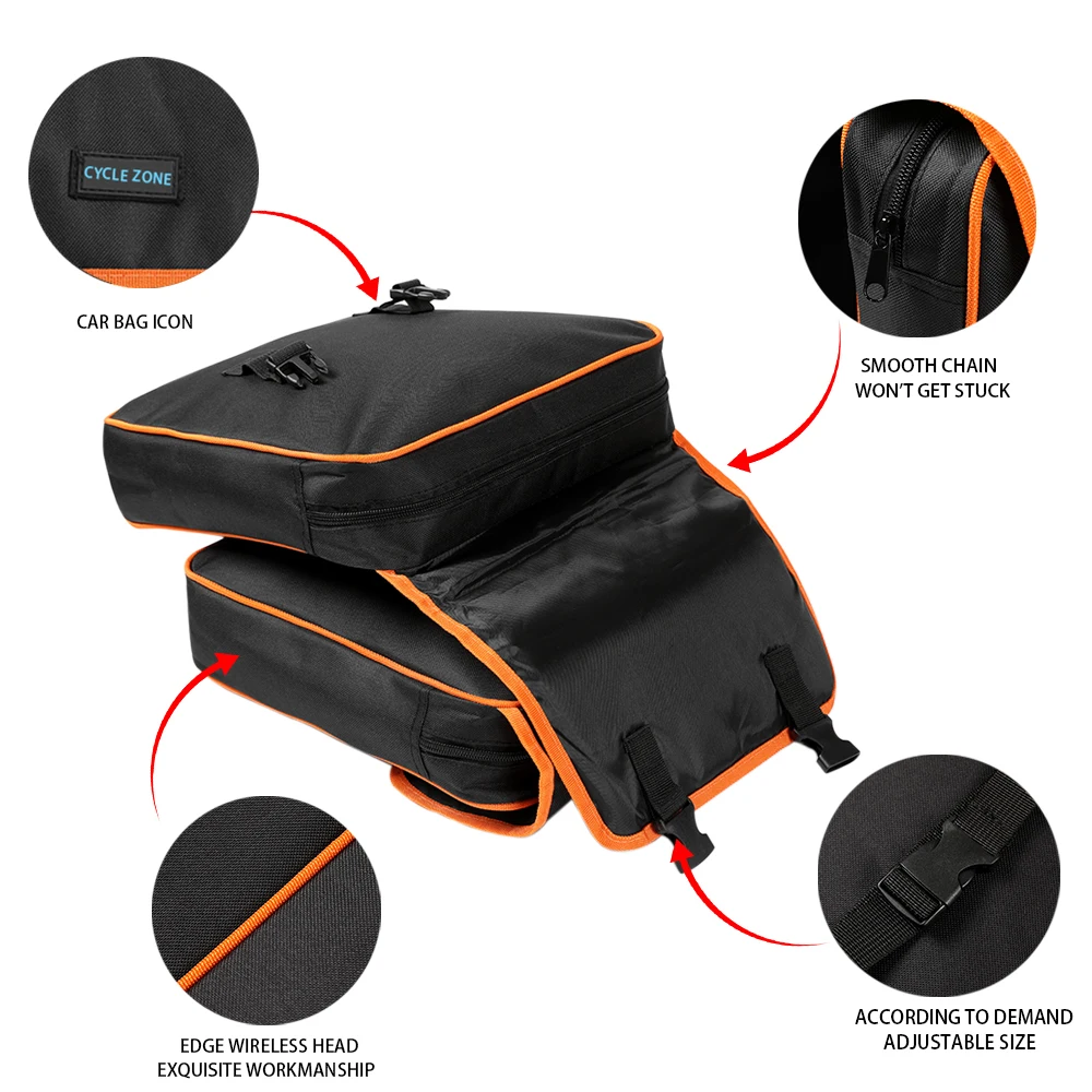 25Litre Big MTB Bicycle Double Pack Carrier Bag Rear Rack Bike Trunk