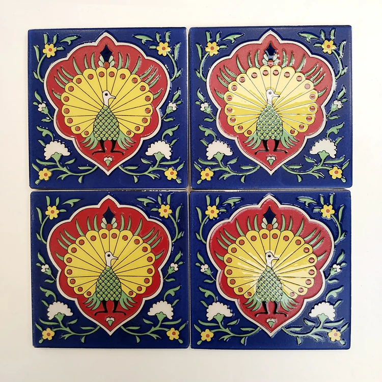 Moroccan Style Artistic Vintage Pattern Tiles Villa Hotel Banquet Decor Wall Background Mexican Talavera Tiles for Hall