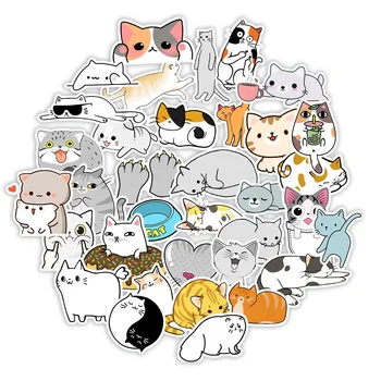 50pcs Cute Kawaii Cats Kitten Sticker Bottle Luggage Laptop Waterproof ...