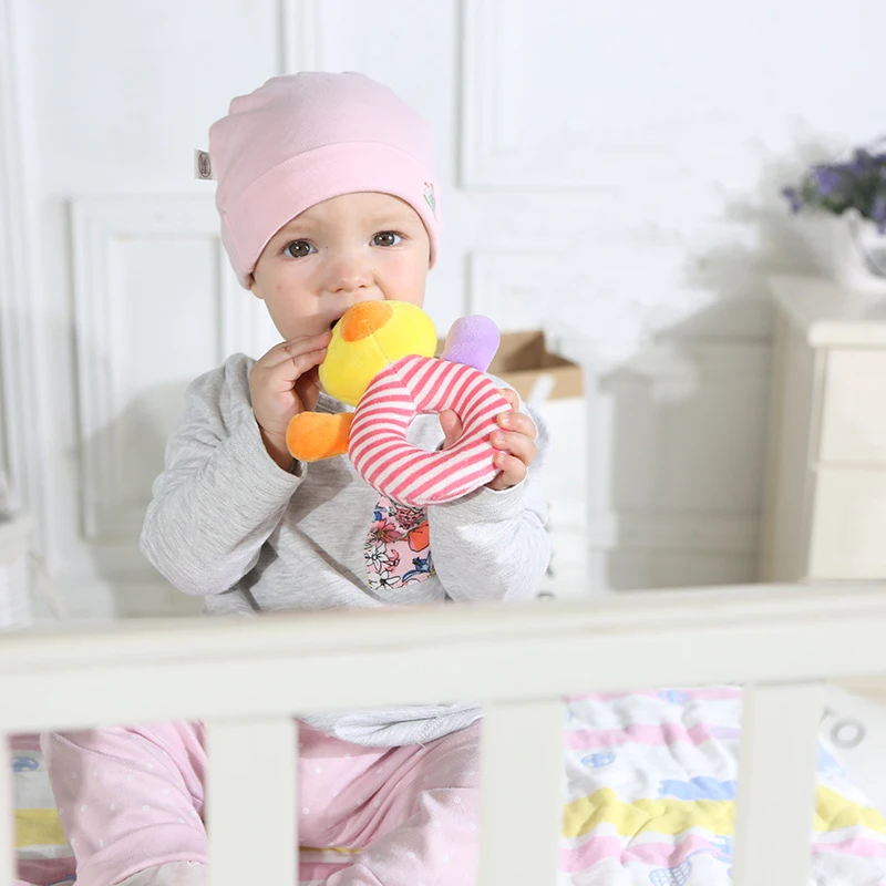 Мягкие погремушки для новорожденных на заказ Мультяшные животные прорезыватель плюшевые детские