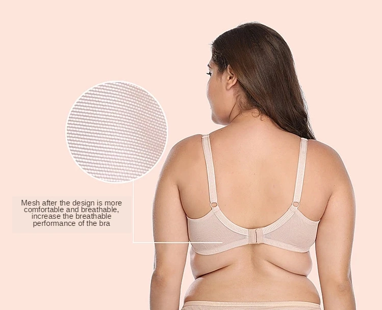 Solid Color Fat Wome Big Breasts BH Brattle Oversized Thin Cup Underwear Black Seamless Large Plus Size Bra
