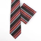 Tie Set ZhuangNu Custom Men Woven Jacquard 3 Piece Stripe Neck Tie Set