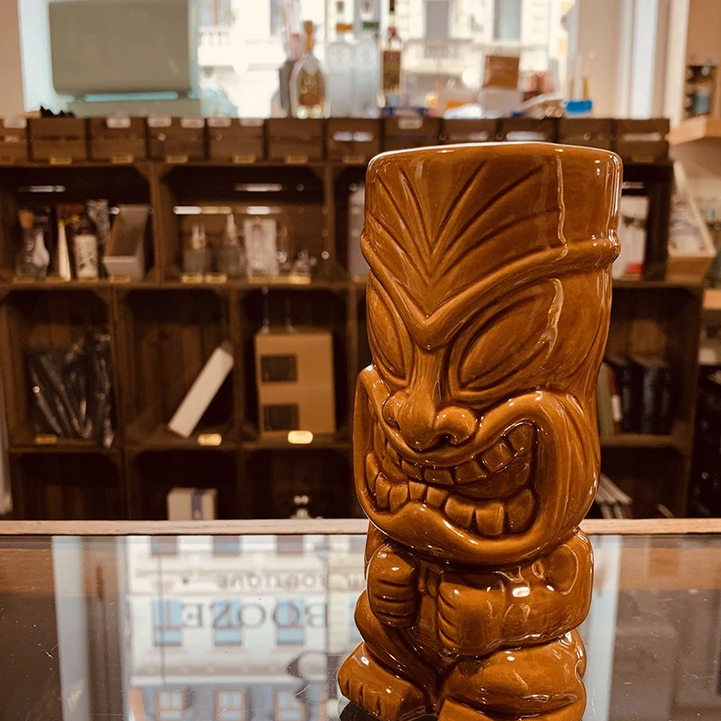 Custom Unique Party Tiki Mug Brown Ceramic 3D Mug Drinkware for Tiki Bar
