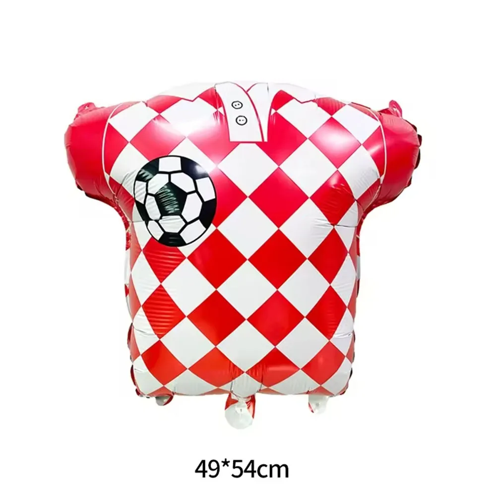 2026 FootballWorld Thick Durable Aluminum Foil Soccer Jersey Shape Balloon Bar Euro Cup Football Night Decor Setup