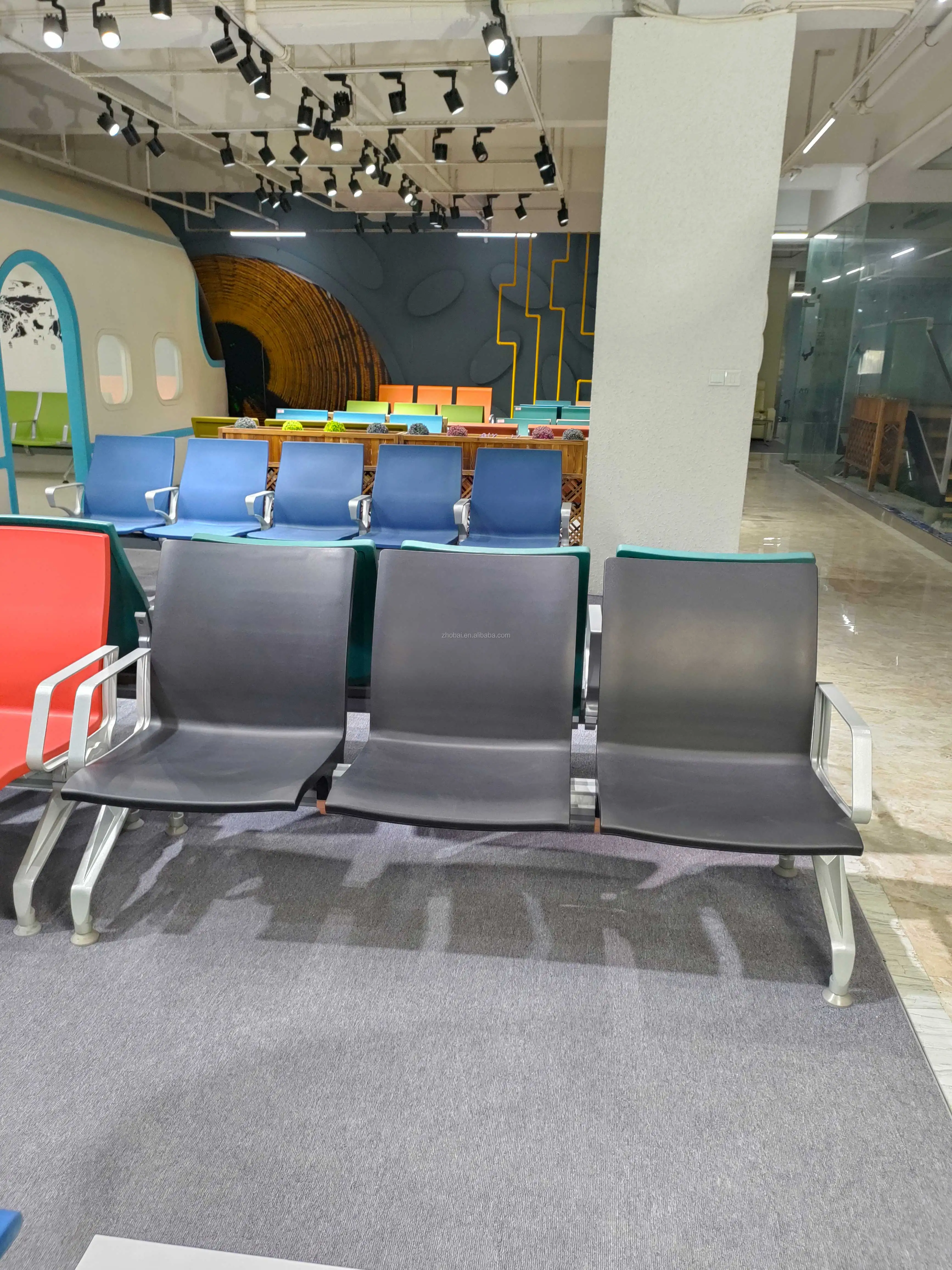 Customized High Quality Modern Commercial 1 5-Seat PU Hospital Waiting Chairs Eco-Friendly Dining School Gym Clinic Dental 2
